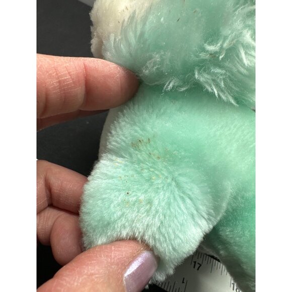Vintage 1988 Gund Kindergund Baby Lamb Lion Plush Toy Mint Green Polyester Colle - Picture 7 of 7